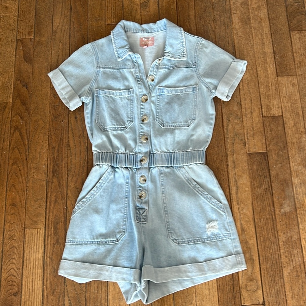 Show Me Your Mumu Denim Romper